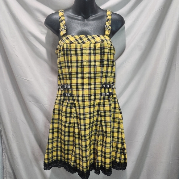 Tripp nyc Dresses & Skirts - TRIPP NYC Vintage 90s Yellow Plaid Grunge Schoolgirl Dress